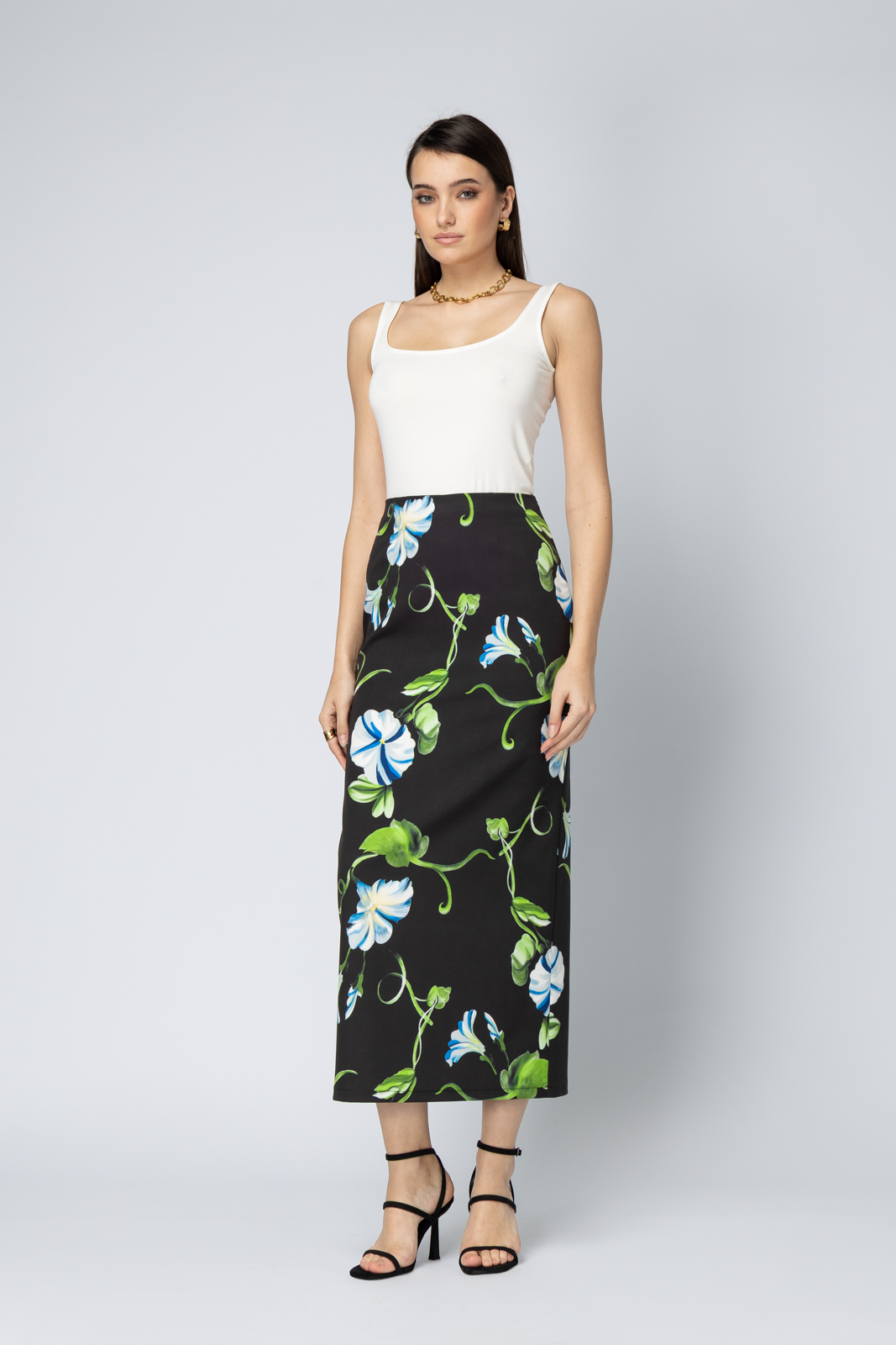 Noir midi skirt