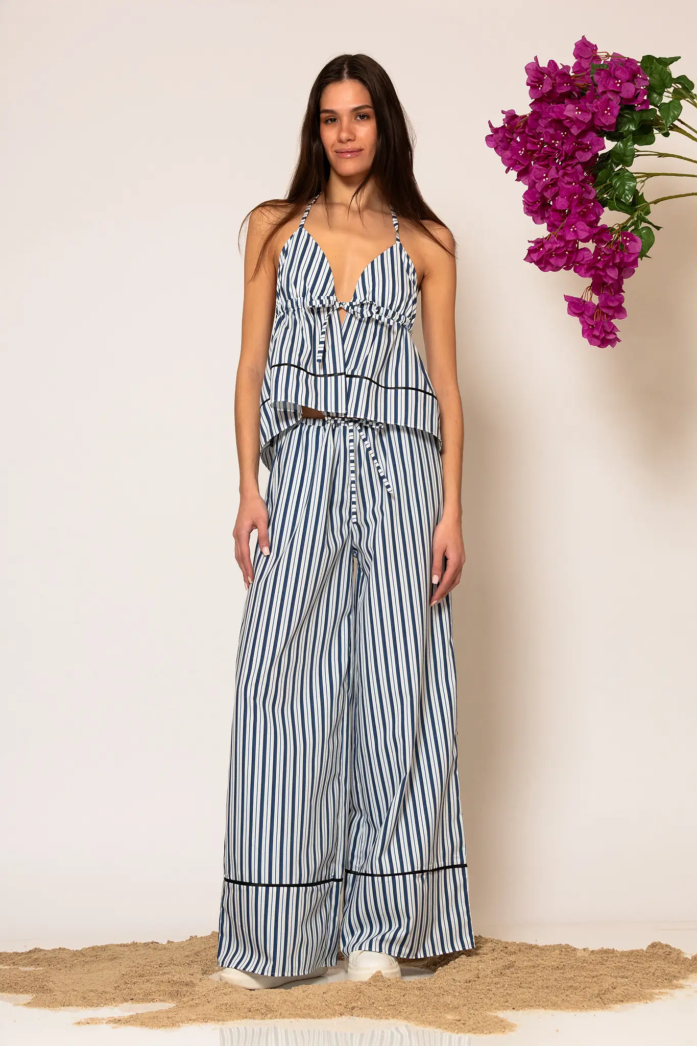 "AKTH" STRIPED POPLIN PANTS