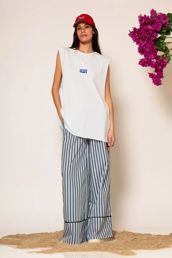 "AKTH" STRIPED POPLIN PANTS - Image 4