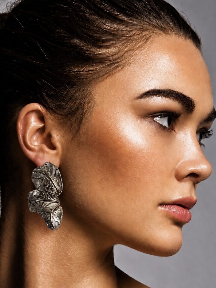“Silver Leaf Earrings”