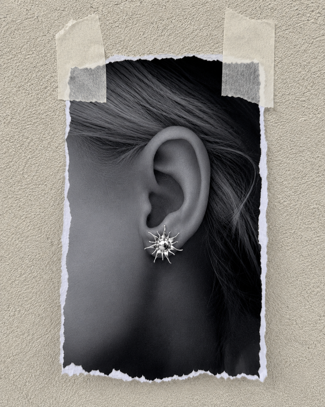 “Solar Silver Earrings” - Image 3