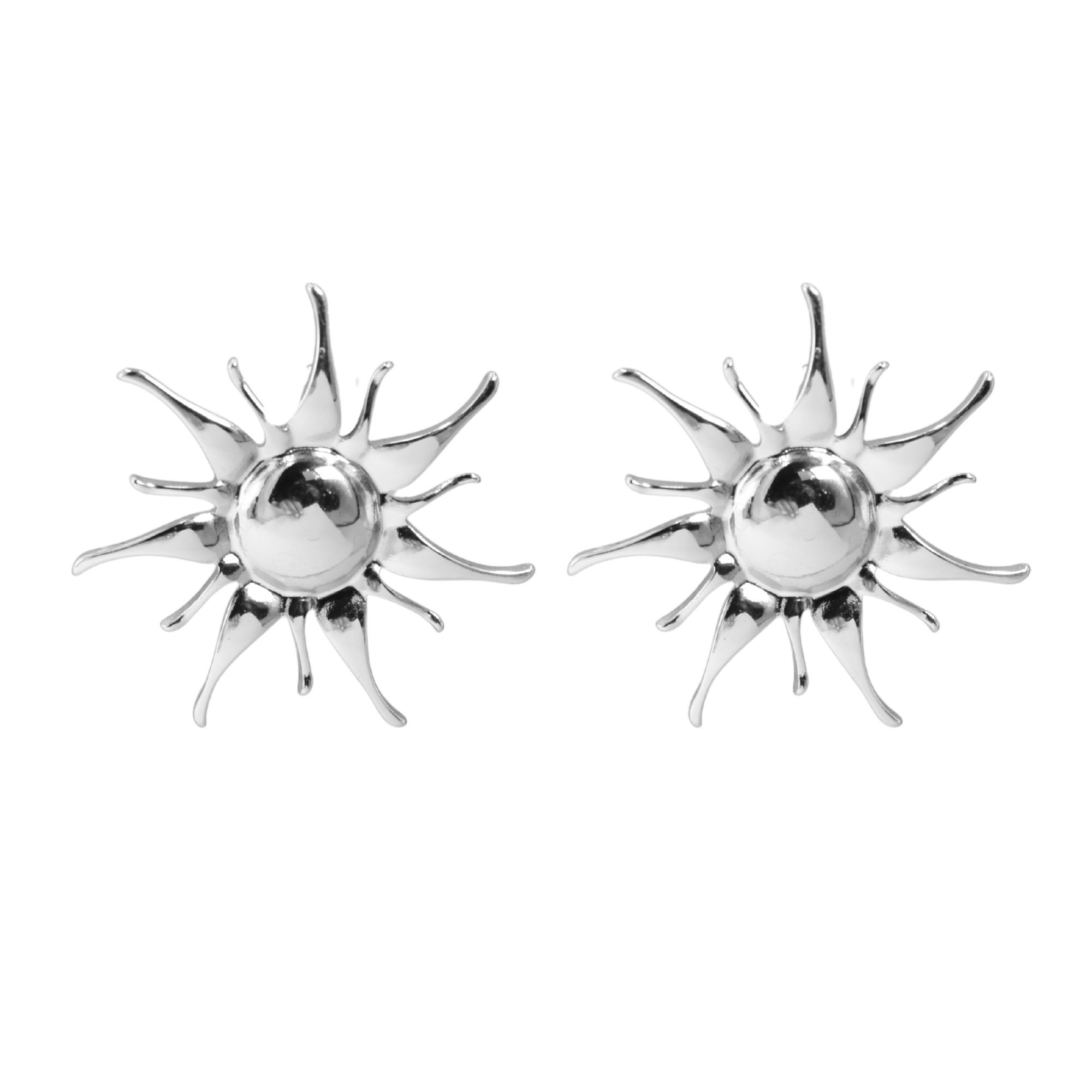 “Solar Silver Earrings” - Image 2