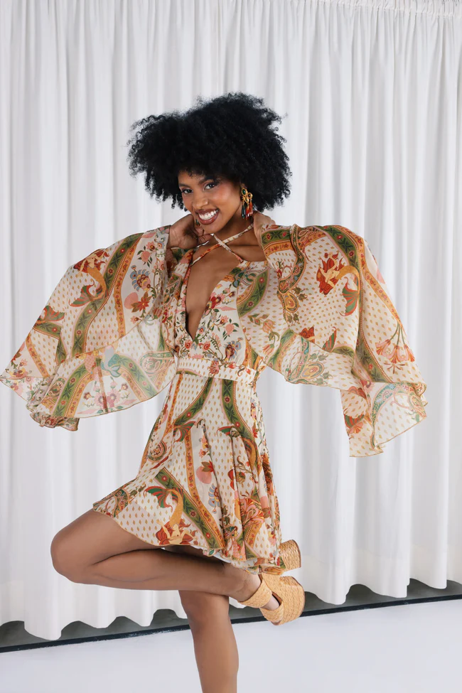 CALYPSO MINI DRESS W/SLEEVES - Image 3