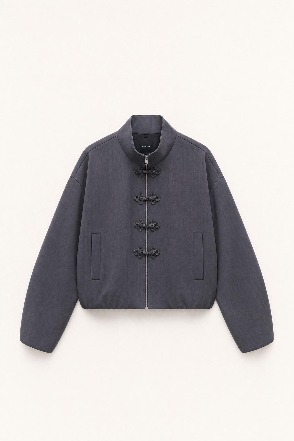 Élan Cropped Jacket – Charcoal - Image 2