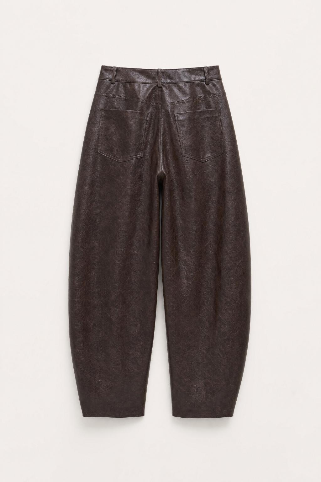 Marrone Eco Leather Trouser - Image 2