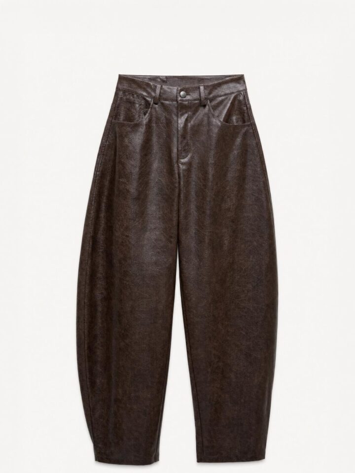 Marrone Eco Leather Trouser