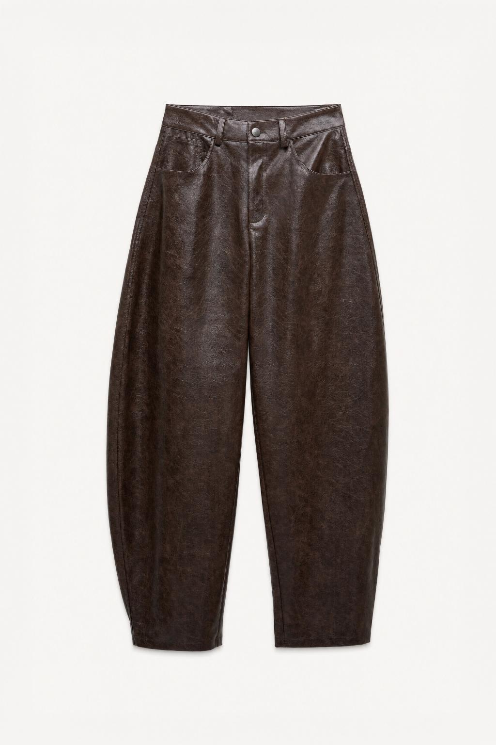 Marrone Eco Leather Trouser